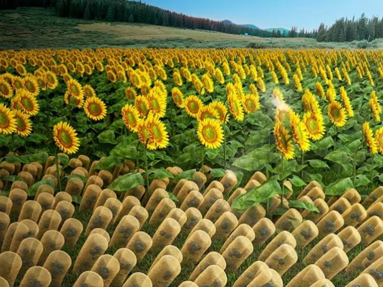 Apró műnapraforgók a napenergia betakarításához