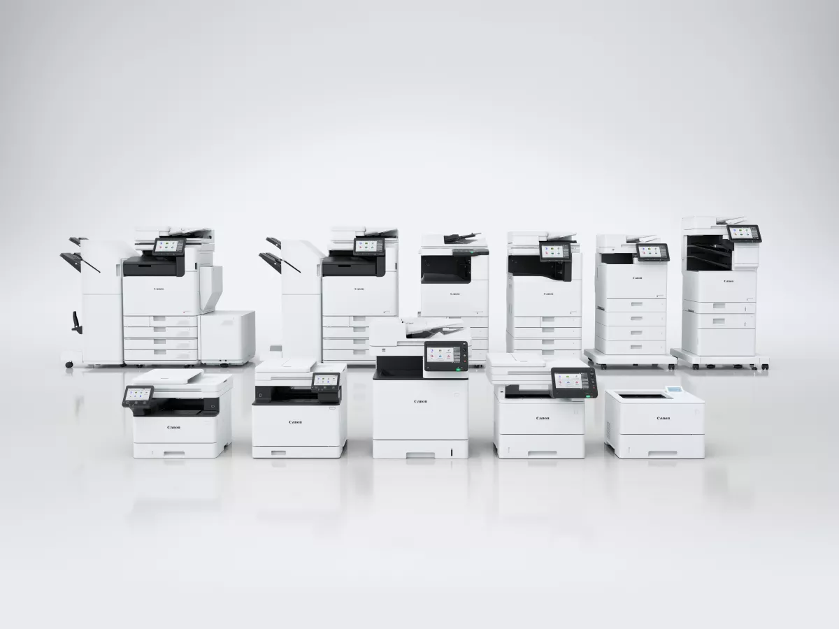 Several white and black printers
AI-generated content may be incorrect.